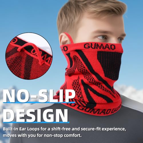 Image of Winter Neck Gaiter Warmer Scarf Cold Weather Windproof Face Mask for Man & Women - Ski Mask for Outdoor Sports