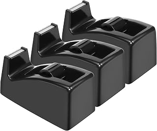 JIKIOU Klebeband-Abroller, Rutschfeste Basis, 3er-Pack Schwarz