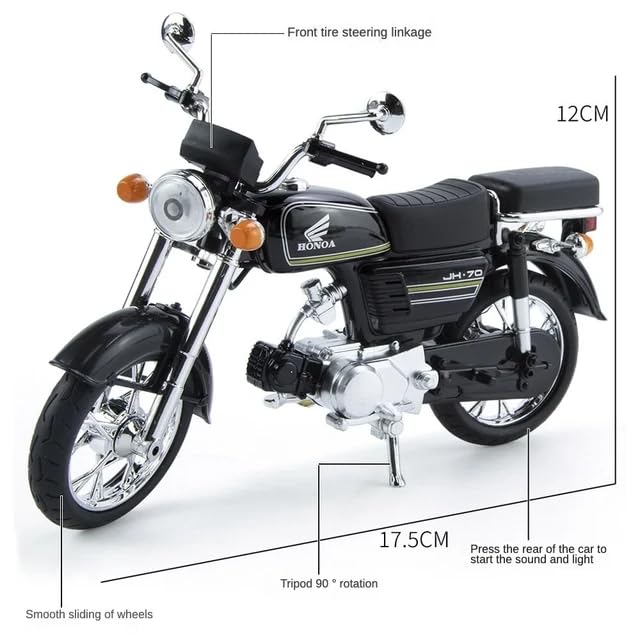 Image of Honda - Jh70 Motorcycle Toy - Pull Back Motorcycle Toys, Tiny Gift With Music Lighting, Latte Motorcycles Toy For Kids (Honda - Jh70),Red