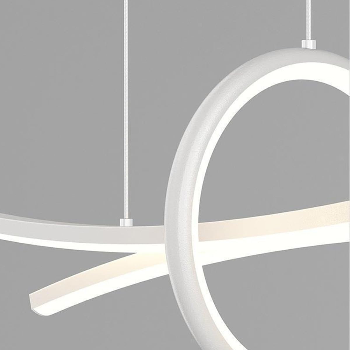 110CM LED Pendelleuchte Moderne Esstisch Kronleuchter Dimmbare Deckenleuchte mit Fernbedienung Hängeleuchte Höhenverstellbar Pendellampe für Wohnzimmer Esstisch Esszimmer (Weiß)