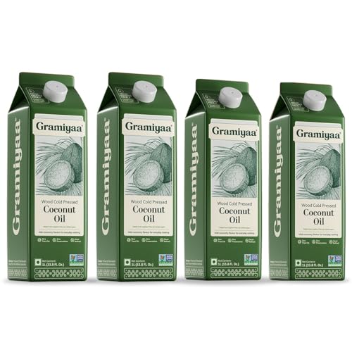 Image of Gramiyaa Cold Pressed Coconut oil 4 Litre | Traditionally Extracted | Chemical-free, Zero Trans-fat Cooking oil | Unrefined | Kachi Ghani Coconut oil for Cooking
