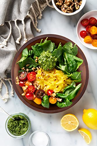 Ginsent Wooden Salad Bowl With Salad Hands, 11¾"X4, Extra Durable Solid Wood Salad Serving Bowls, Handmade Kitchen Mixing Bowl Prep Bowl For Food Fruits Salads Cereal Snack, Easy To Care #TOP7