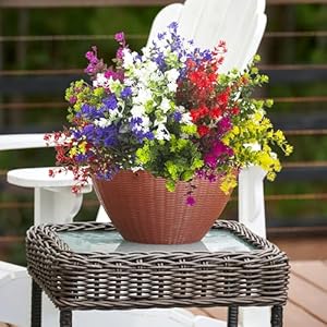 Artificial Flowers, 12 Bundles Outdoor Fake Flowers for Decoration UV Resistant Faux Plastic Plants Garden Porch Window Box Décor Artificial Flowers 12 Bundles Outdoor Fake Flowers for Decoration UV Resistant Faux Plastic Plants Garden Porch Window Box Decor