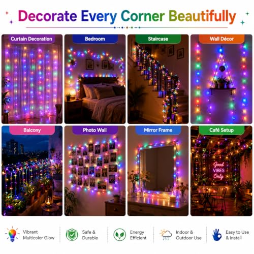 Image of Quace 36 Ft LED Pixel String Lights Pack of 5 | 360 Flexible Wire Multicolor LED Bulb Series for Diwali, Christmas, Party, Wedding & Home Decoration | Fairy Decorative Lights