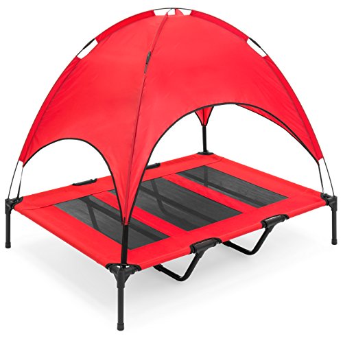 Best Choice Products 48in Outdoor Raised Mesh Cot Cooling Dog Pet Bed w/Removable