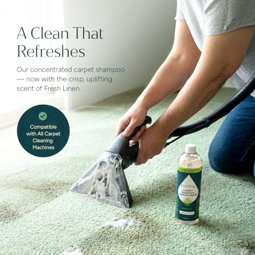 Image of Puracy Carpet Cleaner Solution - Carpet Shampoo, Pet Stain & Odor Remover, Rug & Upholstery Cleaner, 4X Concentrated, Low Foam Shampooer Formula, Fresh Linen, 25oz