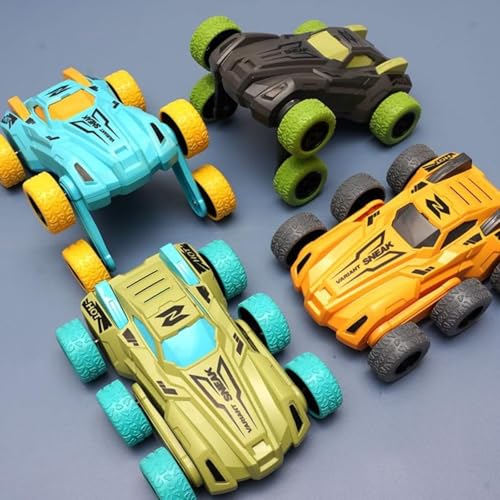 Image of Plastic Push and Go Mini Monster Truck Set, Stunt Car Vehicle Toy for Kids, Friction Toys, Baby Cars, 3+ Years (White)