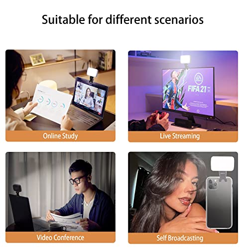 Rechargeable Selfie Light For Iphone, Portable Phone Ring Light For Selfie/Video Conference/Zoom Call/Photography/Makeup, Clip On Light For Phone, Ipad, Laptop, Tablet And Computer #TOP5