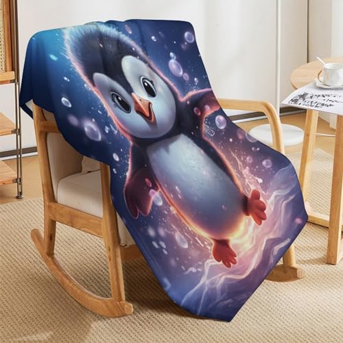 Couverture Plaid Pingouin en Flannel Douillette 130x180cm - 7