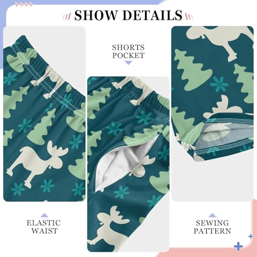 Moose Tree Snowflake Boys Long Pants Soft Trousers Elastic Waist Kids Lounge Bottoms with Pockets S-XL4