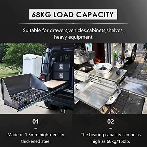 Phwalk 1 Pair 12 Inch 150 Lb Heavy Duty Drawer Slides With Lock Full Extension Ball Bearing Cabinet Telescoping Sliding Rails Tool Box Runners Tracks Glides Side Mount (With Lock, 12 Inch) #TOP4