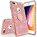 iPhone 8 Plus Case,iPhone 7 Plus Case, Glitter Phone Case Ring Kickstand Bling Diamond Rhinestone Clear Pink Bumper Sparkly Girls Women for Compatible for Apple iPhone 7/8 Plus - Rose Gold