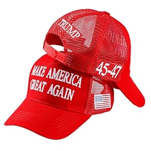 Trump 2024 45-47 MAGA Trucker Hat Make America Great Again Slogan with USA Flag Adjustable Baseball Cap Mesh Snap
