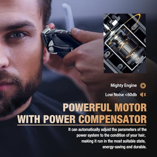 Image of Professional Hair Clippers for Men - Detachable Blade with Power Compensator Motor - Cordless Hair Trimmer Set for Barbers with Charging Base - Premium Hair Clipper Kit - Gift for Men