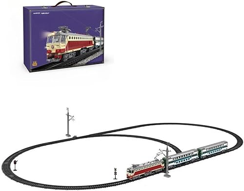 Juego de tren eléctrico, locomotora de vapor eléctrica de aleación SS7C con vagones de pasajeros y pista larga, modelo realista con luces, sonidos y