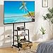 Rolling TV Stand with Wheels and Mount & Fabric Drawer - Entertainment Center with Power Outlet and Small TV Stand for Bedroom, Living Room - 15