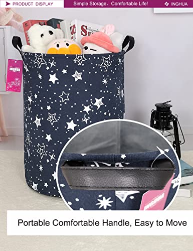 Image of Star Fabric Storage Bin Nursery Organizer Basket | Organizer Bin Dirty Clothes Collapsible Waterproof for College Dorms, Boys and Girls Bedroom,Bathroom