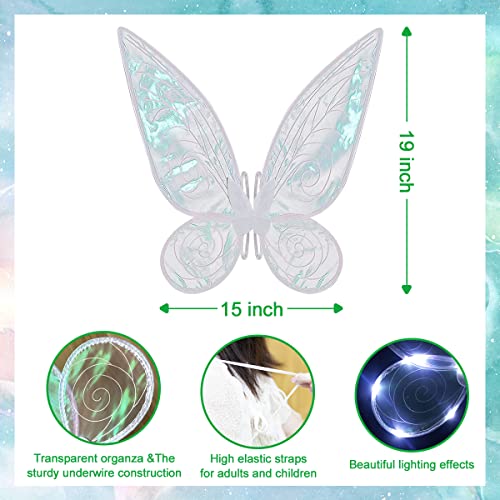 Quescu Light Up Fairy Wings For Adults,Led Butterfly Wings For Girls Women,Halloween Costume Dress Up, For Kids White #TOP5