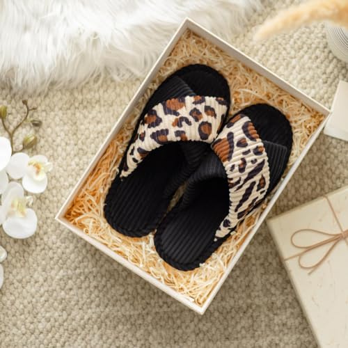 Image of GOEWY Slippers for Women with Memory Foam Open toe House Bedroom Shoes