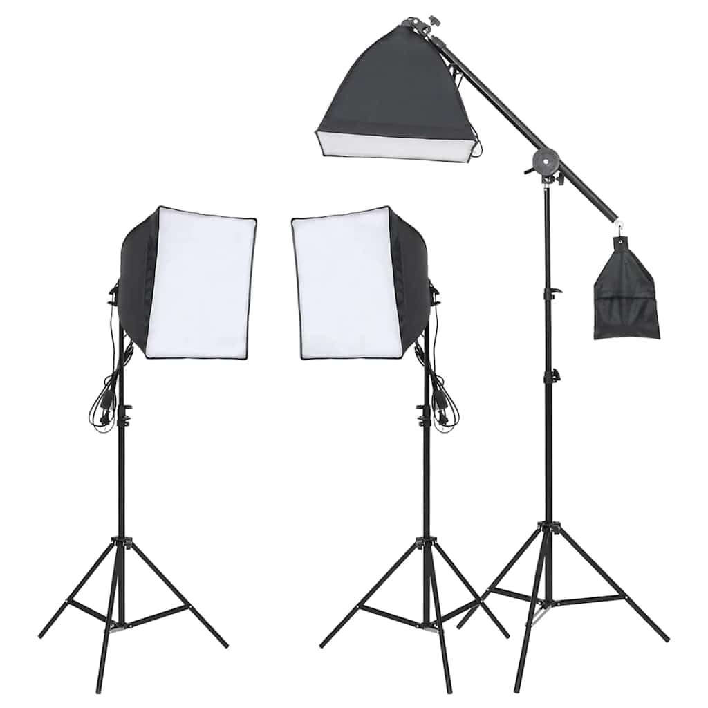 Set da studio fotografico con 3 softbox LED, 3 treppiedi in alluminio, luce continua 5600 Kelvin, 500 x 300 cm, sfondo in cotone, borse per il trasporto, dimmerabile per fotografia, video, streaming