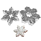 Snowflake Cookie Cutters Metal Cake Cutters for Fondant Decorating Fruit Cutter Sandwich Cutter Kids Biscuit Cutter and Bread Cutter 2 Set 14 PCS