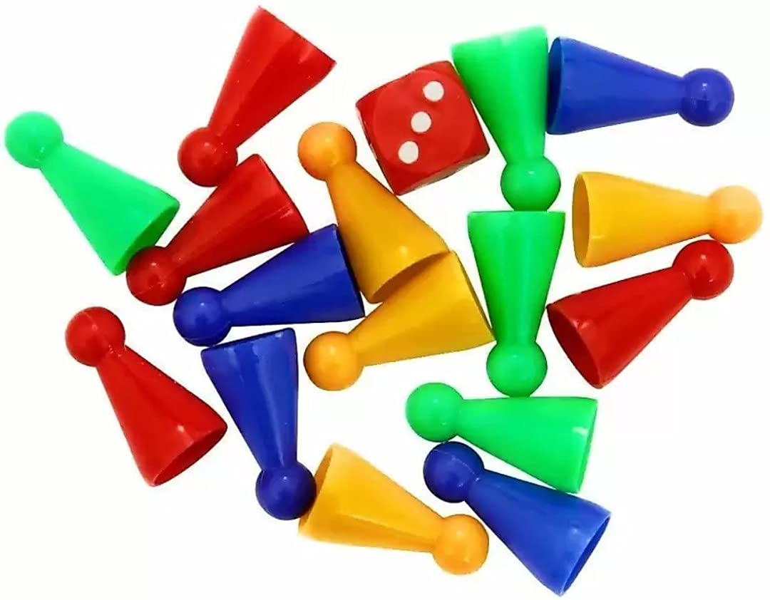 Sports and Fitness junctionPlastic Ludo Coins Set of 16 Tower Coins+