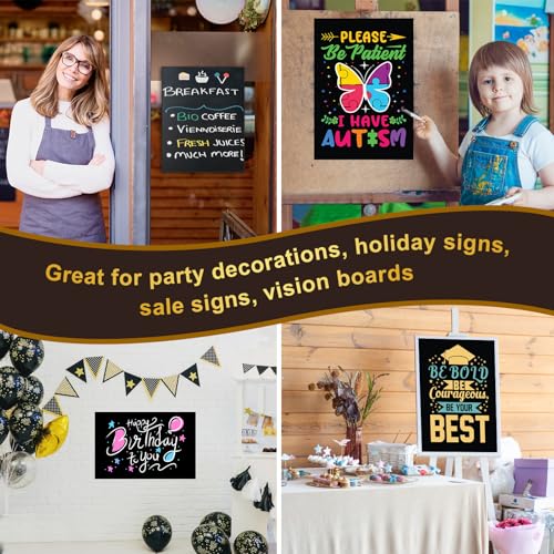 Image of 100 Pcs Black Poster Board Paper 11x14, ROOKEA Vision Boards Posterboard Bulk for School Projects Classroom Arts Craft Presentations Drawing Scrapbooking Blank Graphic Display