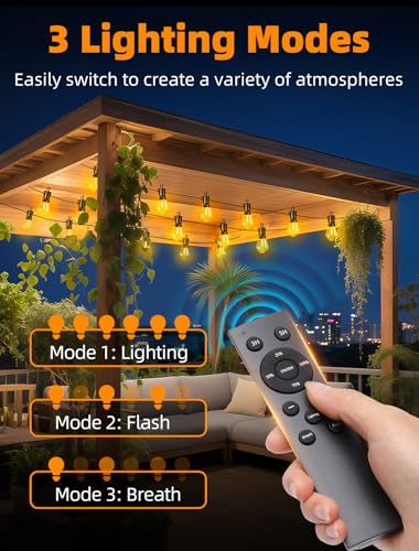 Outdoor Patio String Lights: S14 Shatterproof Bulb Outside Waterproof Light  - Additional View
