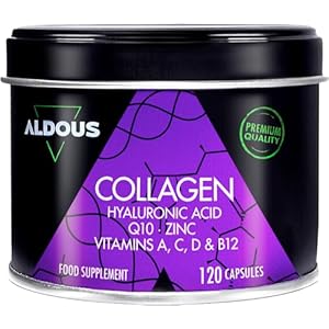 120 Collageen Capsules met Hyaluronzuur + Co-enzym Q10 + Vitamine C, A, D en B12 + Zink | Huidverzorging – Schoonheid | Collageen voor Sterke Gewrichten | Collagen Hydrolysate | Geproduceerd in EU