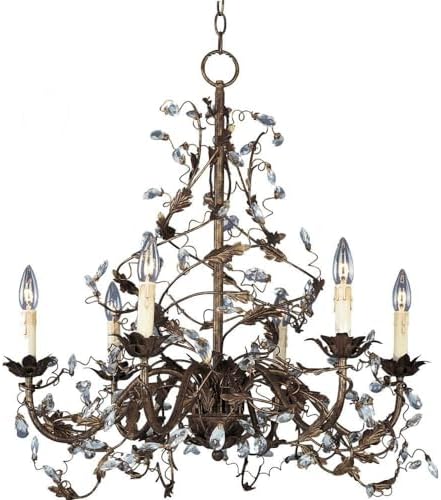 Maxim Elegante-6 Light Chandelier in Leaf style-26.5 Inches Wide by 28.5 inches high-Oil Rubbed Bronze Finish -Traditional