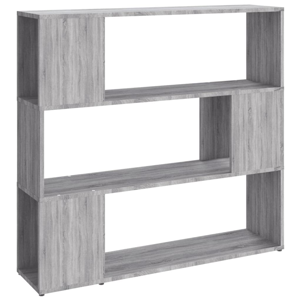 Klassisches Bücherregal Grau Sonoma 100x24x94 cm, 3 Fachböden aus Holzwerkstoff, stabil und feuchtigkeitsbeständig, als Raumteiler nutzbar, einfache Reinigung mit feuchtem Tuch,