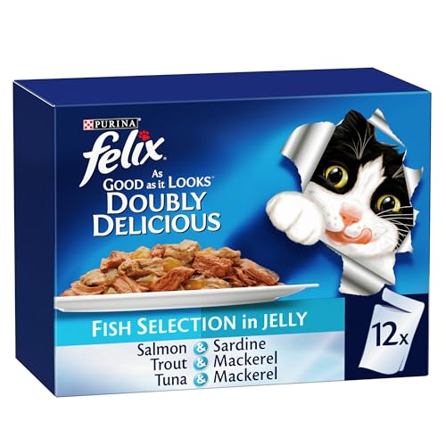 Purina Felix As Good As It Looks Doubly Delicious Wet Cat Food Fishy Selections (85g x 12)
