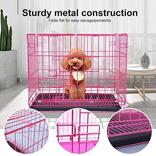 Image of PetzLifeworld 18 Inch (1.5 Feet) Small Puppy /Rabbit Cage with Removable Cleaning Tray (Pink)
