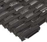 Durable Durite Recycled Tire-Link Outdoor Entrance Mat, Straight Weave, 20' x 30', Black