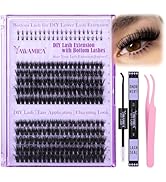 Yawamica Fluffy Lash Clusters Kit DIY Lash Extension Kit with Bottom Lashes Wispy Cluster Eyelash...