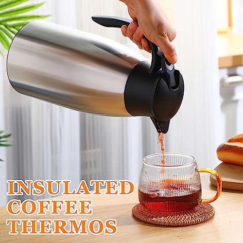 image for Norme 2 Pcs Thermal Coffee Carafe Insulated Stainless Steel Coffee Car
