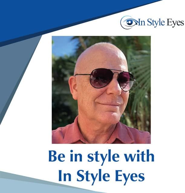 Miniatura 6 de In Style Eyes C Moore - Lentes de sol de lectura completa, lentes de sol de aviador no bifocales, marco de metal, lentes no polarizados de color