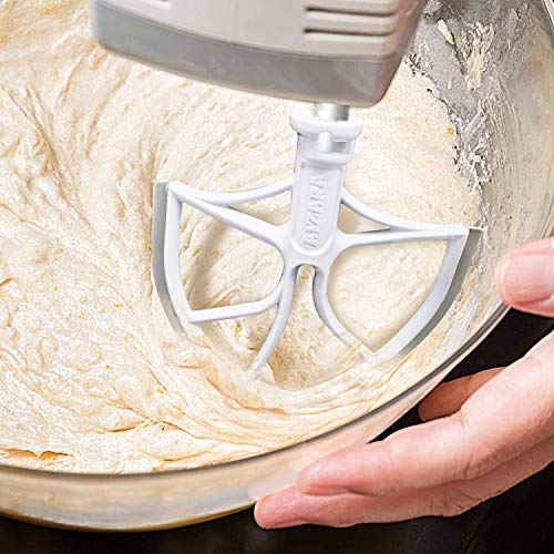 Flex Edge Beater for KitchenAid Bowl-Lift Stand Mixer Attachment 6 Quart - Coated Flat Beater Blade with Silicone Edges - Useful Mixer Accessory(Grey)