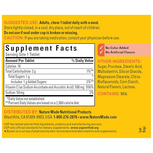 Nature Made Chewable Vitamin C 500 mg for Immune Support, 60 Tablets - image 8