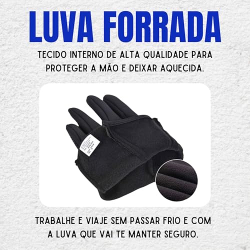 Luva Moto Térmica Touch-Screen: Resistente a Chuva Leve e Frio, Design Unisex