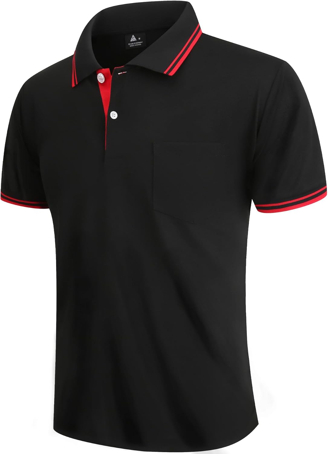 SECOOD Pocket Polo Shirts for Men Short Sleeve Moisture Wicking Golf Polo Mens Polo Shirt Summer Tennis Business Wear