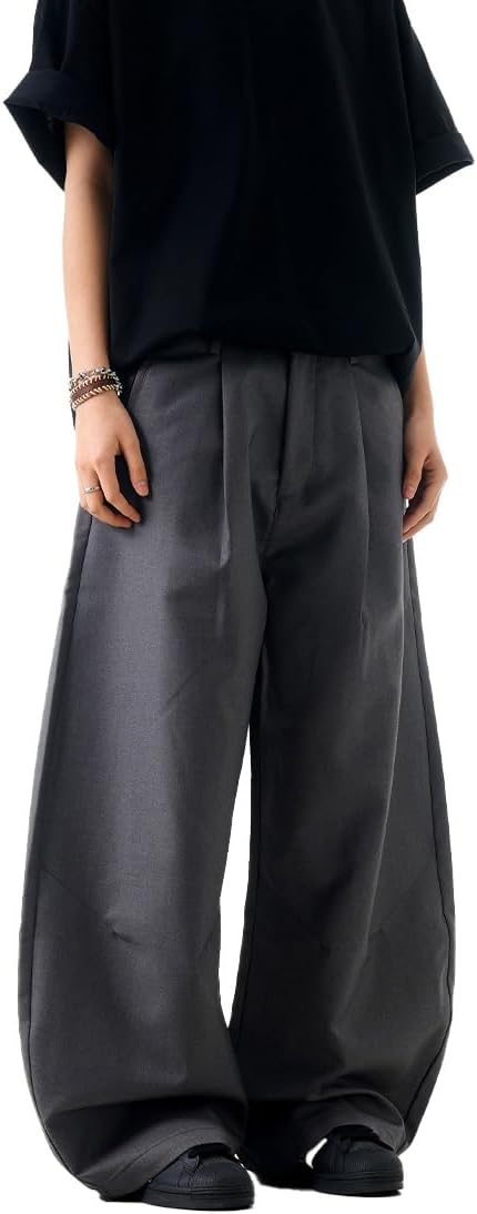 AIFARLD Mens Baggy Dress Pants Business Casual Wide Leg Zipper Fly Pleated Loose Banana Suit Trousers with Pocket - Image 2