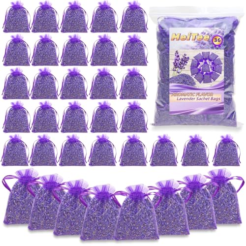 36 Pack French Lavender Sachets Fresh Scent for Closets Drawers Car