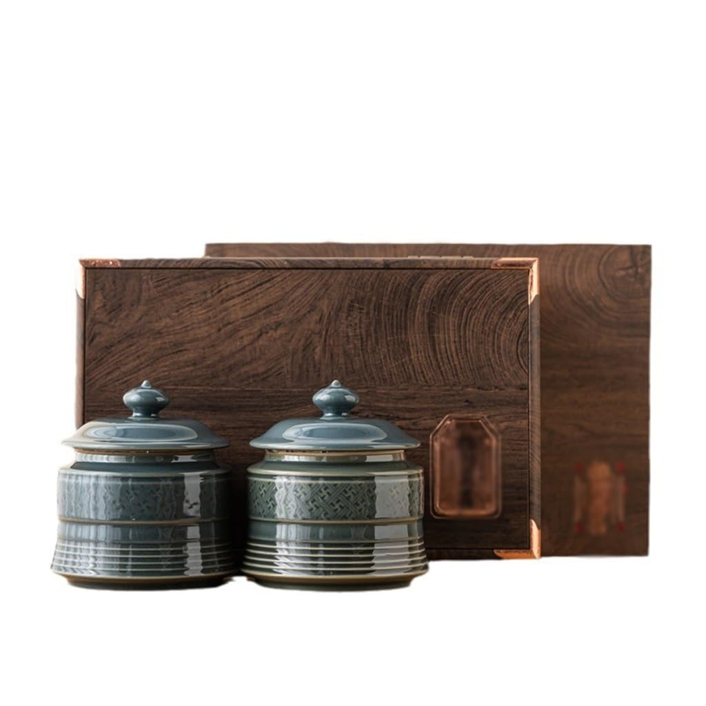 XYNSNDB Pojemnik na herbatę Ceramiczny słoik na herbatę, słoik do przechowywania herbaty, magazyn ceramicznej herbaty, Longjing zielona herbata słoik na herbatę puszka na herbatę