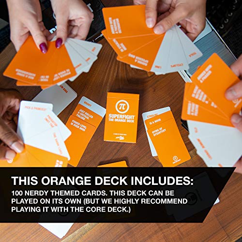 Superfight Orange Deck: 100 Nerdy Cards For The Game Of Absurd Arguments | Expansion Of Super Powers With Super Problems, For Kids Teens Adults, 3 Or More Players Ages 8+ #TOP4