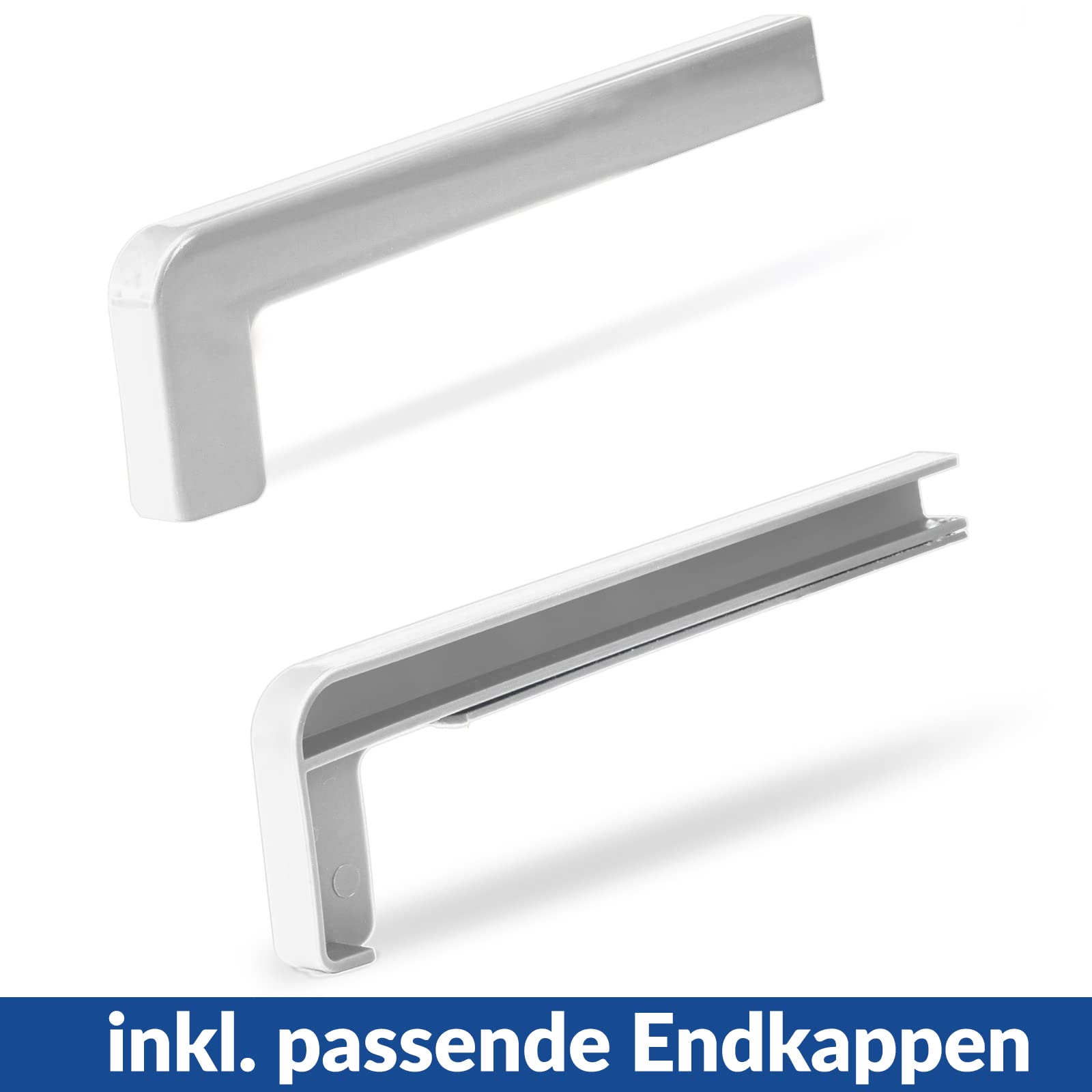 Davanzale in alluminio + verniciato a polvere | 70 cm | bianco RAL 9016 | profondità 27,5 cm | resistente alle intemperie | con tappi in PVC | davanzale esterno per finestre