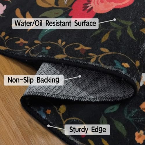 Non-Slip Washable Runner Rug with Boho Floral Design - $22.99