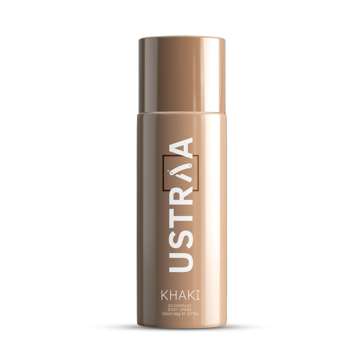 USTRAA Khaki Deodorant Body Spray For Men - 150ml | Rusty, Manly, Long-Lasting Fragrance | Skin-friendly Deodorant with Mist Spray | Keeps Odour in Check