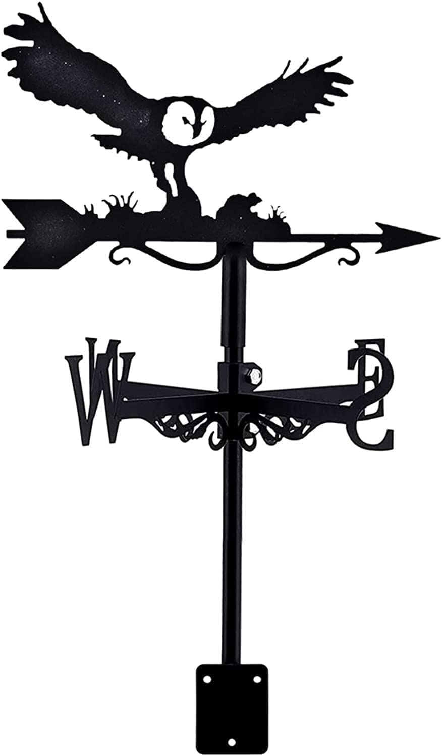 Klonwg Owl Weather Vane, Creative Weathervane,Weather Vane In Garden Outdoors,Wind Direction Indicator,Weathercock