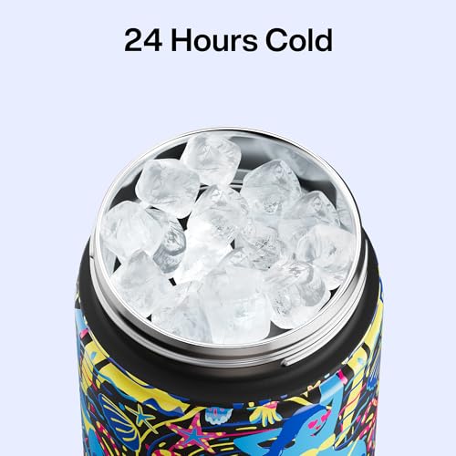 Image of ENCOOL Insulated Water Bottle with Straw Stainless Steel Water Bottle, Leak-Proof, BPA-Free, Double Wall Vacuum Keeps Cold for 24 Hours for Sports, Travel, School (26 oz, Summer Surf)
